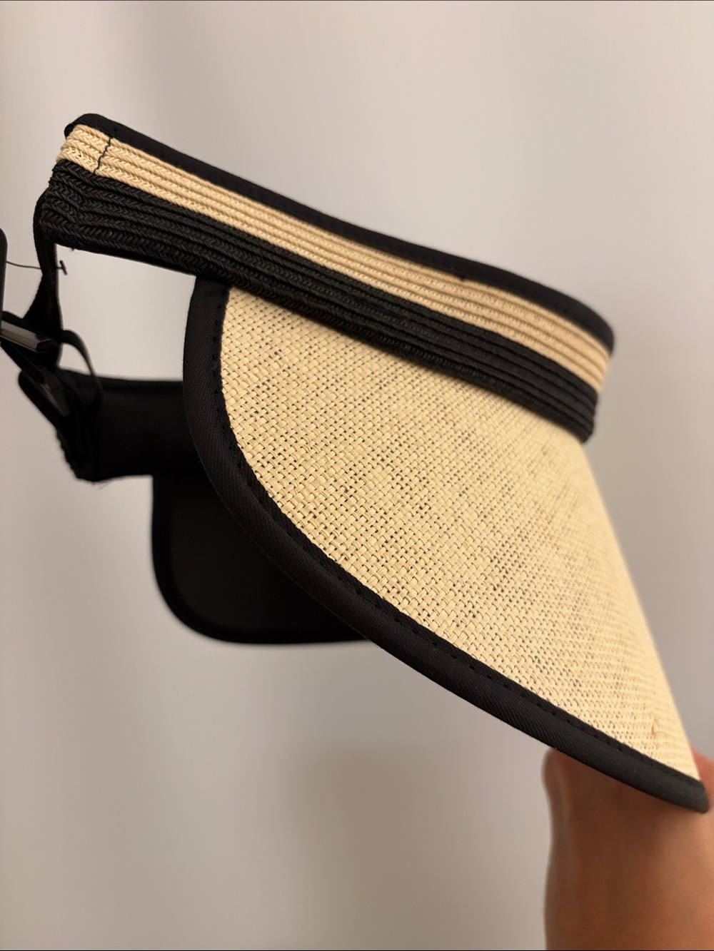Straw Visor with Black Trim - Women's Sun Visor